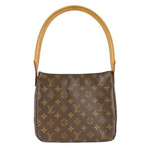 LOUIS VUITTON Brown Monogram Canvas Looping MM Shoulder Bag